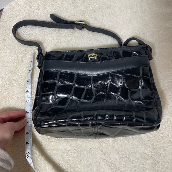 Etienne Aigner Leather Shoulder Bag - Black - One Size - Picture 17 of 17